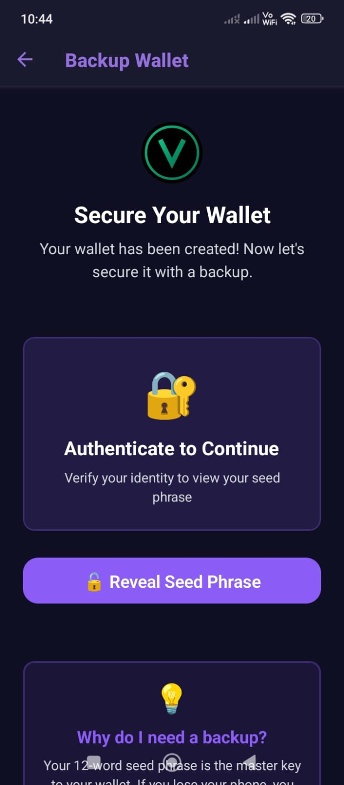 Backup Wallet
